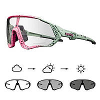 Вело очки фотохромные Kapvoe спортивные, оправа tr90 Aquamarine