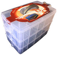 24,5x16x18см пластиковая тара (чемоданчик, контейнер, органайзер) для рукоделия и шитья