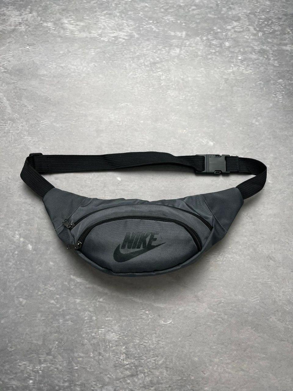 Сумка через плече чоловіча Nike сіра бананка поясна з регулятором сумка на пояс найк
