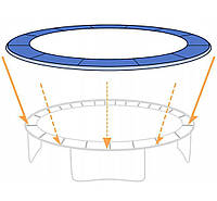 Накидка, накладка, захист на пружини для батута 374 см, пружинний чохол для батута із щільного ПВХ