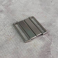Застежка (HG-49) металлическая для купальника 2,6 см - никель