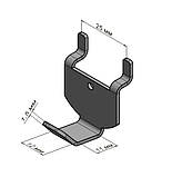 Гачок для перфорованої панелі довжина 20 мм, крок 25 мм, фото 2