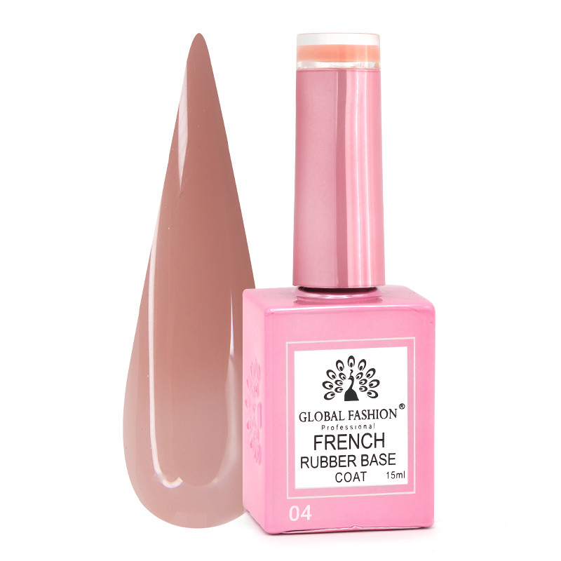 Каучукова база для гель-лаку френч Global Fashion Rubber Base Coat French, 15 мл 04, фото 1