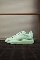 Кроссовки женские Alexander McQueen Low Patent Mint Александр Маквин