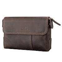 Мужской клатч из натуральной винтажной кожи SHVIGEL 11085 коричневая кожаная сумка-клатч для мужчин
