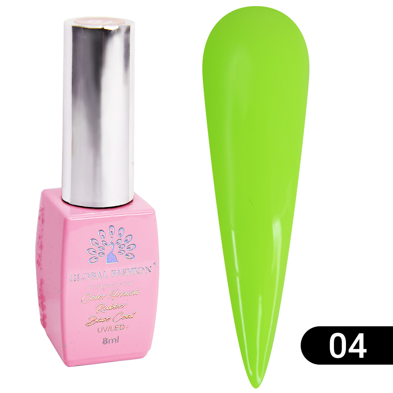 Кольорова база неонова Global Fashion, 8 мл, 01, фото 1