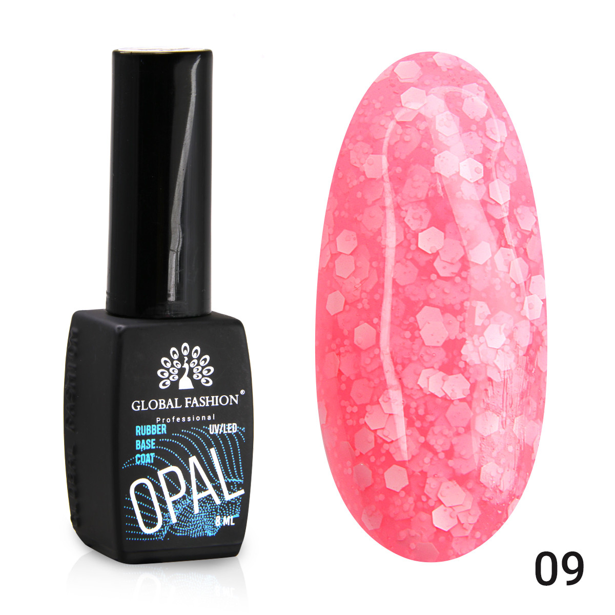 Каучукова база Snow flakes Global Fashion 8 мл, 09, фото 1