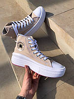 Кеды женские Converse Chuck Taylor Move High Beige Конверс