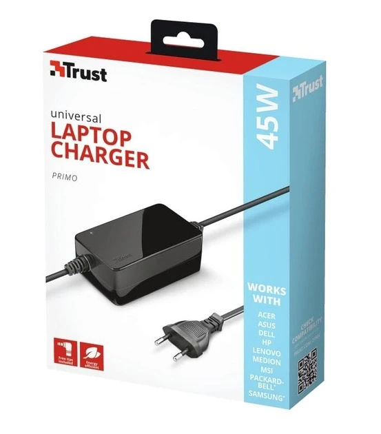 Блок живлення для ноутбука Trust Primo 45W Universal Laptop Charger BLACK 21904, фото 1