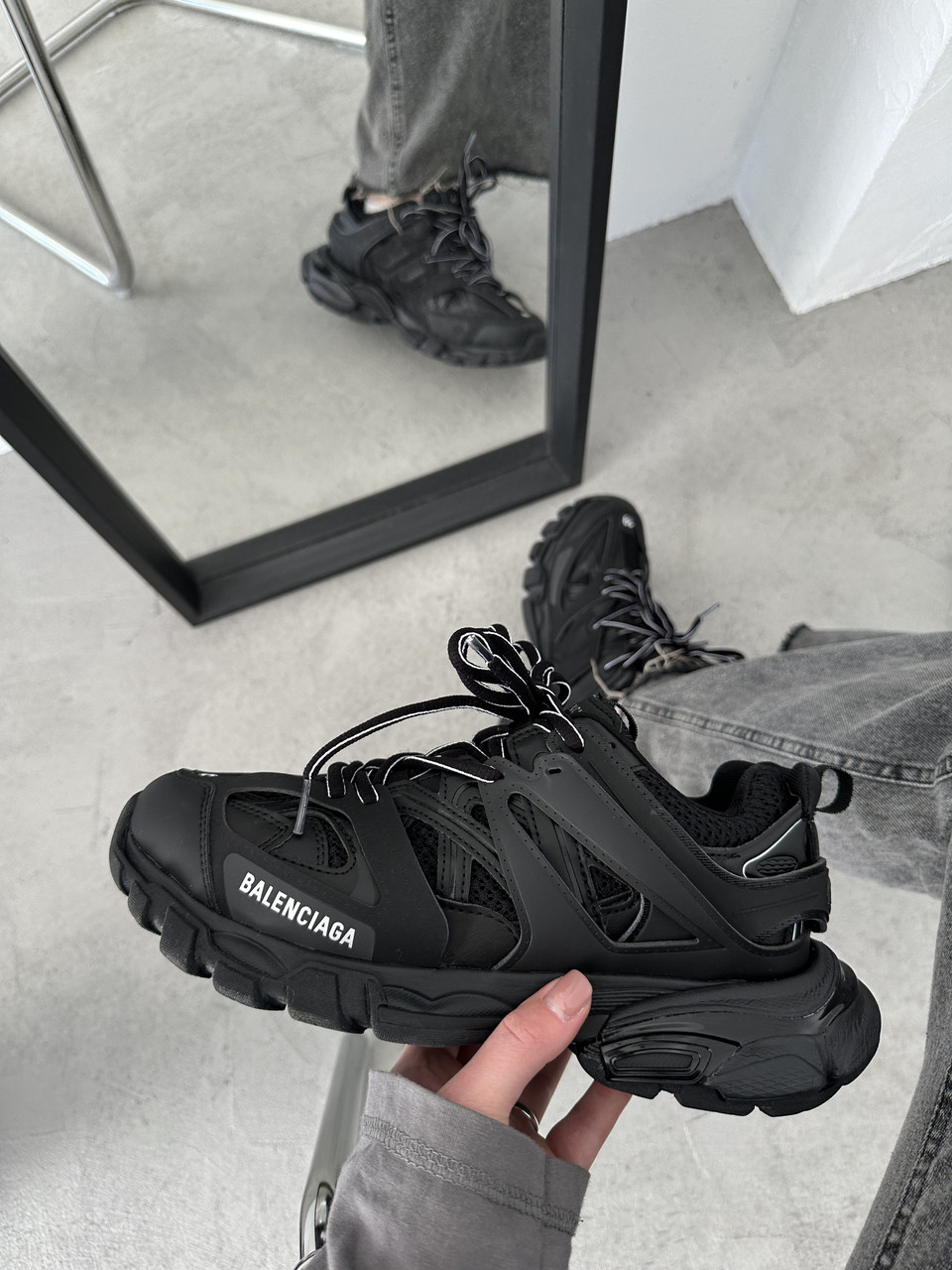 Grey and black balenciaga sneakers deals