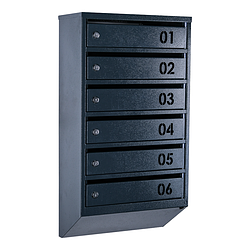 Поштові скриньки в під'їзд ЯПВ антрацитовий (вирізаний номерок)