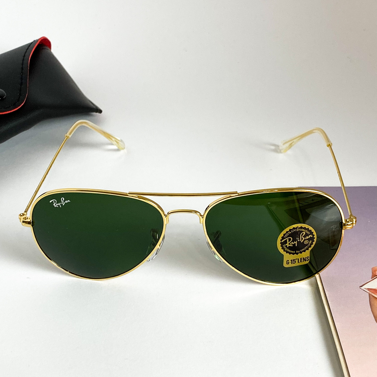 Сонцезахисні Окуляри Рей Бен Ray Ban Aviator Краплі RB3025 11 Каплі Скло (Osale)