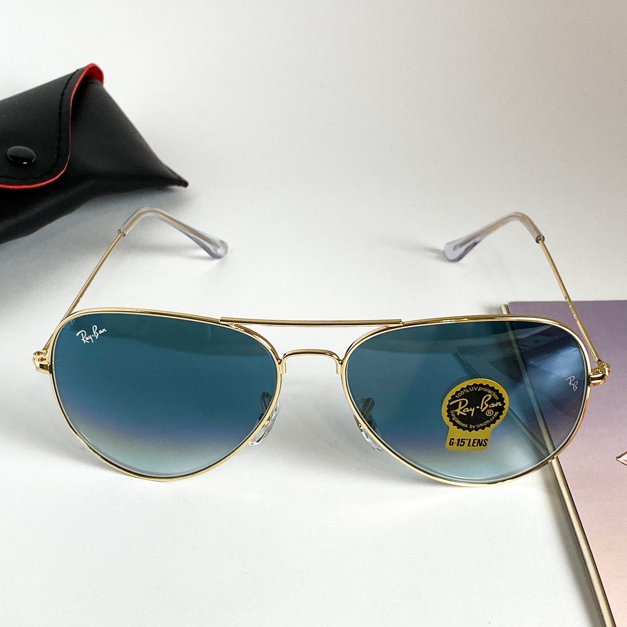 Сонцезахисні Окуляри Рей Бен Ray Ban Aviator Краплі RB3025 11 Cкло (Osale)