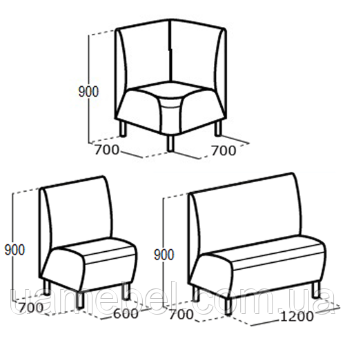 Комплект мягкой мебели "Тонус" без подлокотников (бесплатная доставка) - фото 6 - id-p1876886347