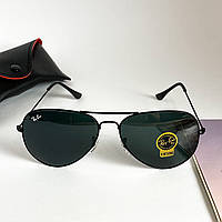 Сонцезахисні Окуляри Рей Бен Ray Ban Aviator RB3026 11 Каплі Чорні Скло (Osale)