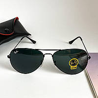 Сонцезахисні окуляри Рей Бен Ray Ban Aviator Краплі RB3025 11 Чорні Скло (Osale)