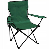 Крісло туристичне складне зі спинкою та підстаканником Folding Chair JD-759 Green