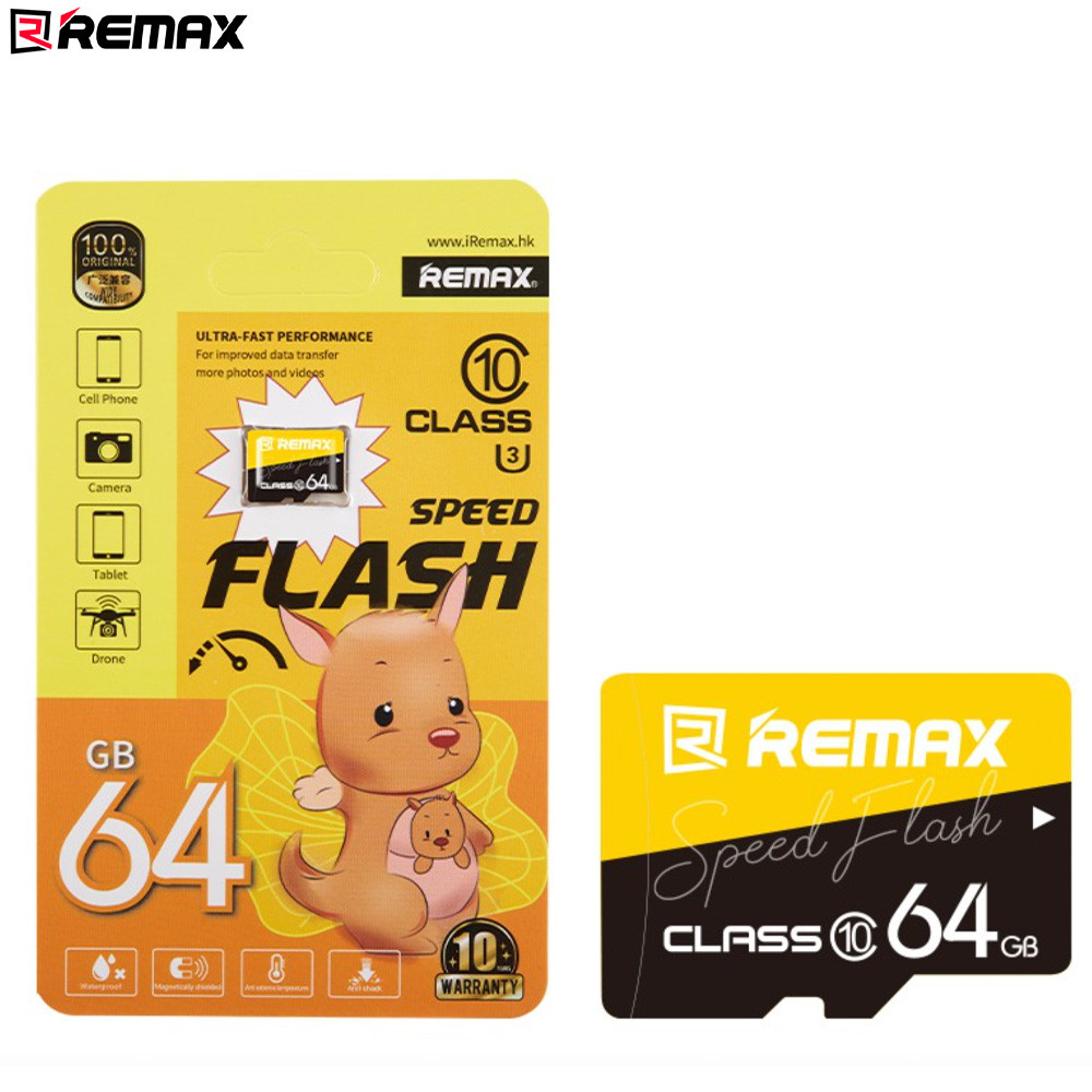 Карта пам'яті для телефону REMAX 64GB Speed Flash Class 10 Micro SD Card універсальна
