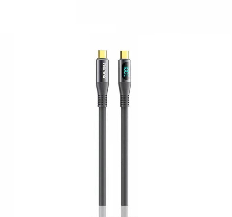 Кабель для швидкої зарядки телефона Type-C - Type-C Remax RC-C032 100W/5А Elastic Light Grey Шнур / Провід
