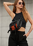 Велика жіноча поясна сумка бананка Sambag DynamicDart чорна, фото 4