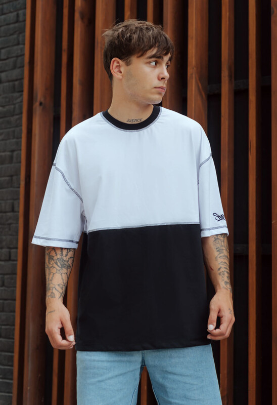 Футболка чорно-біла Staff bli black & white oversize, фото 1