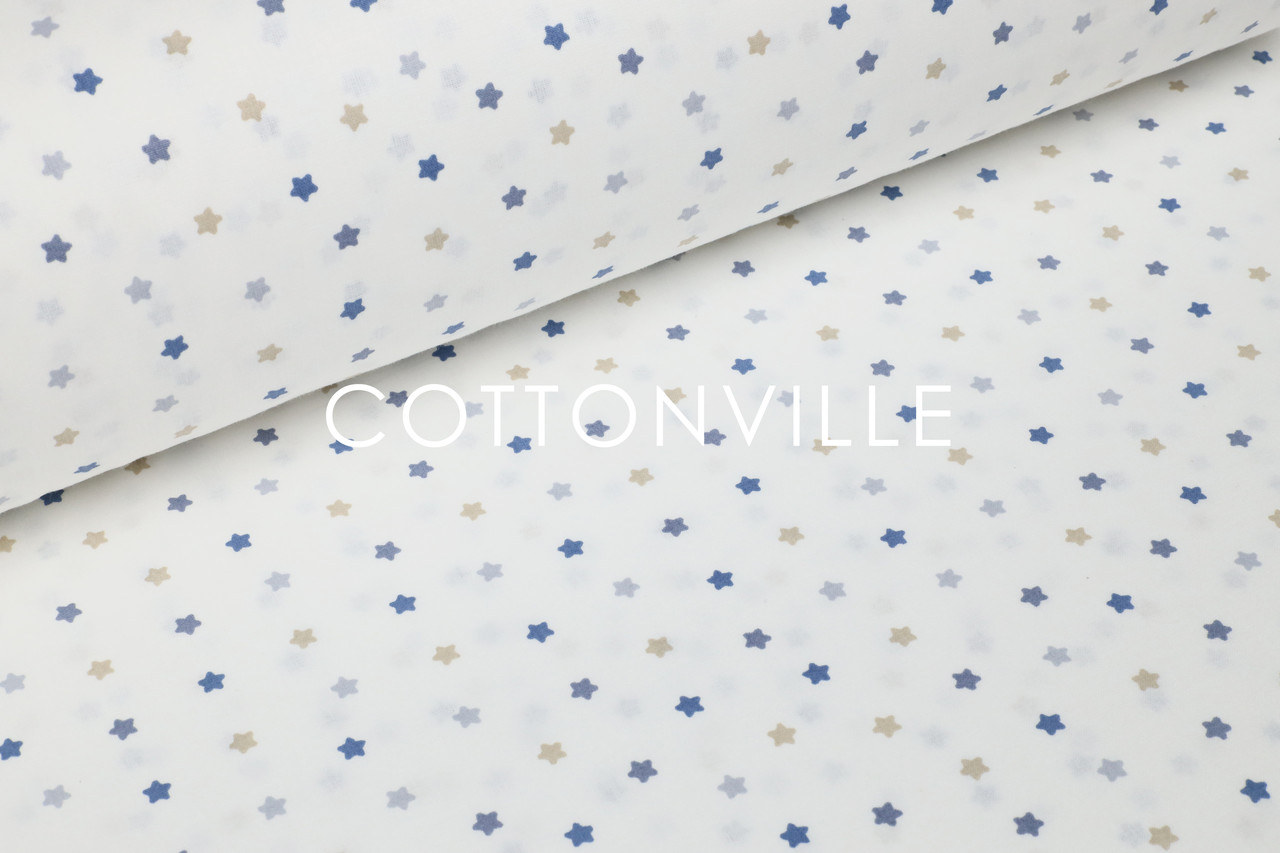 Ранфорс 240 см Дрібні пряничні зірочки сіро-сині, фото 1