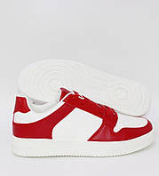 Демісезонні кросівки для чоловіків з екошкіри червоно-білі