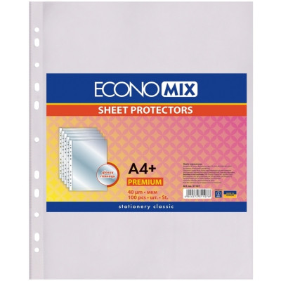 Файл Economix А4+ 40 мкм глянсових, 100 штук (E31107) (код 1465226)