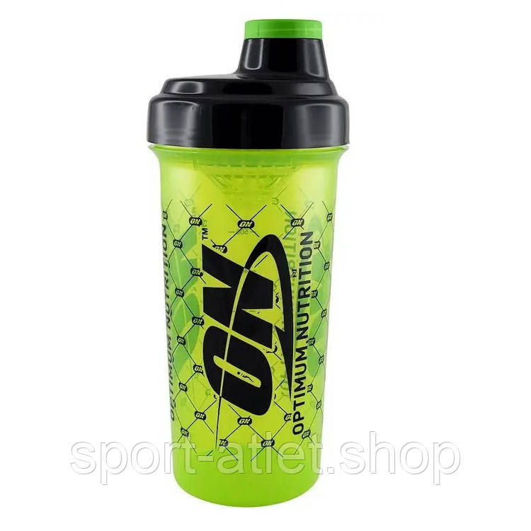 Шейкер Optimum Nutrition Shaker 700 мл, Light Green/Black з закруткою та сіткою, фото 1