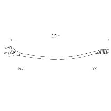 Кабель живлення для гірлянд Nowodvorski Festoon lights чорний 2,5 метра IP65 7871, фото 2