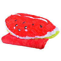 04 МР М'яка іграшка 53 см Кавун, 3 в 1, іграшка, подушка, плед