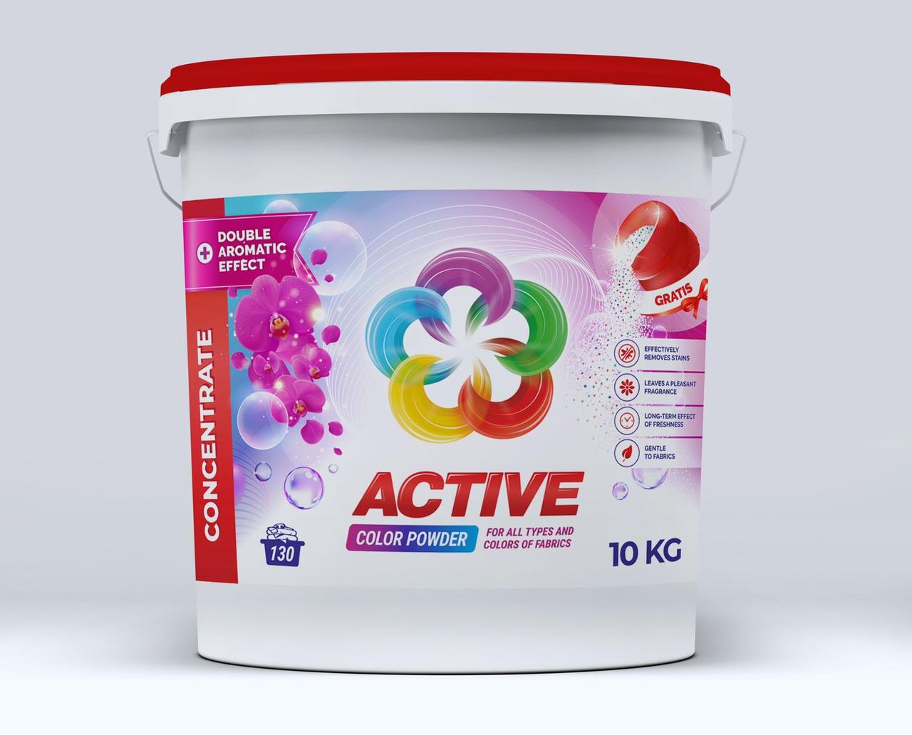 Порошок для прання кольорових речей Active Color 10 кг на 130 прань