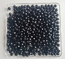 Бусини грановані чорні, Ø — 6 мм, 50 грамів/пач.