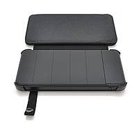 Power bank 12000 mAh Solar, Input:5V/1A(microUSB), Output:5V/2,1А(2хUSB), rubberized case, Black, BOX