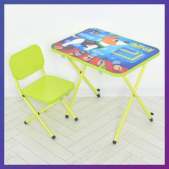 Дитячий складаний столик зі стільчиком Пес Патрон M 5087-5 зелений