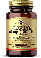 Натуральный витамин Е Solgar, Naturally Sourced Vitamin E, 67 мг, 100 IU, 100 капсул