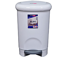 Відро з педаллю пластикове 14 л біле Alex EG