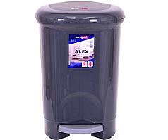 Відро з педаллю пластикове 14 л антрацит Alex EG