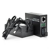 Медіаконвертер POE, FT-1G1EPS-20, SC 20km, Fast Ethernet 10/100/1000 Мбит/с, + блок живлення 48В, 2,5А (0 +70