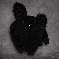 Спортивный костюм мужской Nike черный демисезон. Костюм мужской на замочке черный