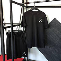 Черный мужской комплект Jordan футболка + шорты. Приятный к телу материал