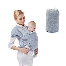 Слінг шарф трикотажний для новонародженого, перенеска дитяча сірий
