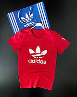 Мужская брендовая футболка Adidas красная. Приятный к телу материал 100% хлопок