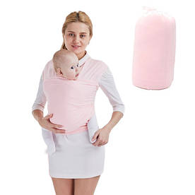 Слінг шарф трикотажний для новонародженого, перенеска дитяча Рожевий