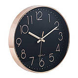 HZDHCLH Радіогодинник 12-дюймовий чорний настінний годинник із батарейним живленням, маленький безшумний настінний годинник, фото 2