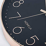 HZDHCLH Радіогодинник 12-дюймовий чорний настінний годинник із батарейним живленням, маленький безшумний настінний годинник, фото 4