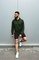 Мужской спортивный комплект шорты + худи зеленое. Отличное качество