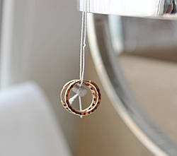 Круглі сережки-конго з алмазною гранню Феєчка ф. 1 см