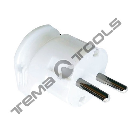 Штепсельна євро вилка В 16 з/к біла кутова моноблочна розбірна