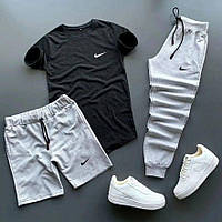 Мужской спортивный комплект Nike / футболка + штаны + шорты. Отличное качество ткани